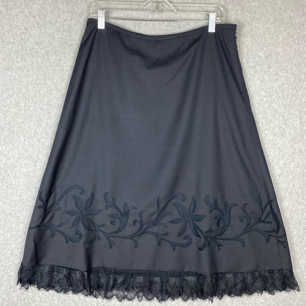 Elegant Black Floral Skirt